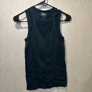 Athleta Oxygen Tank XS Dark Green Mesh Tank Top